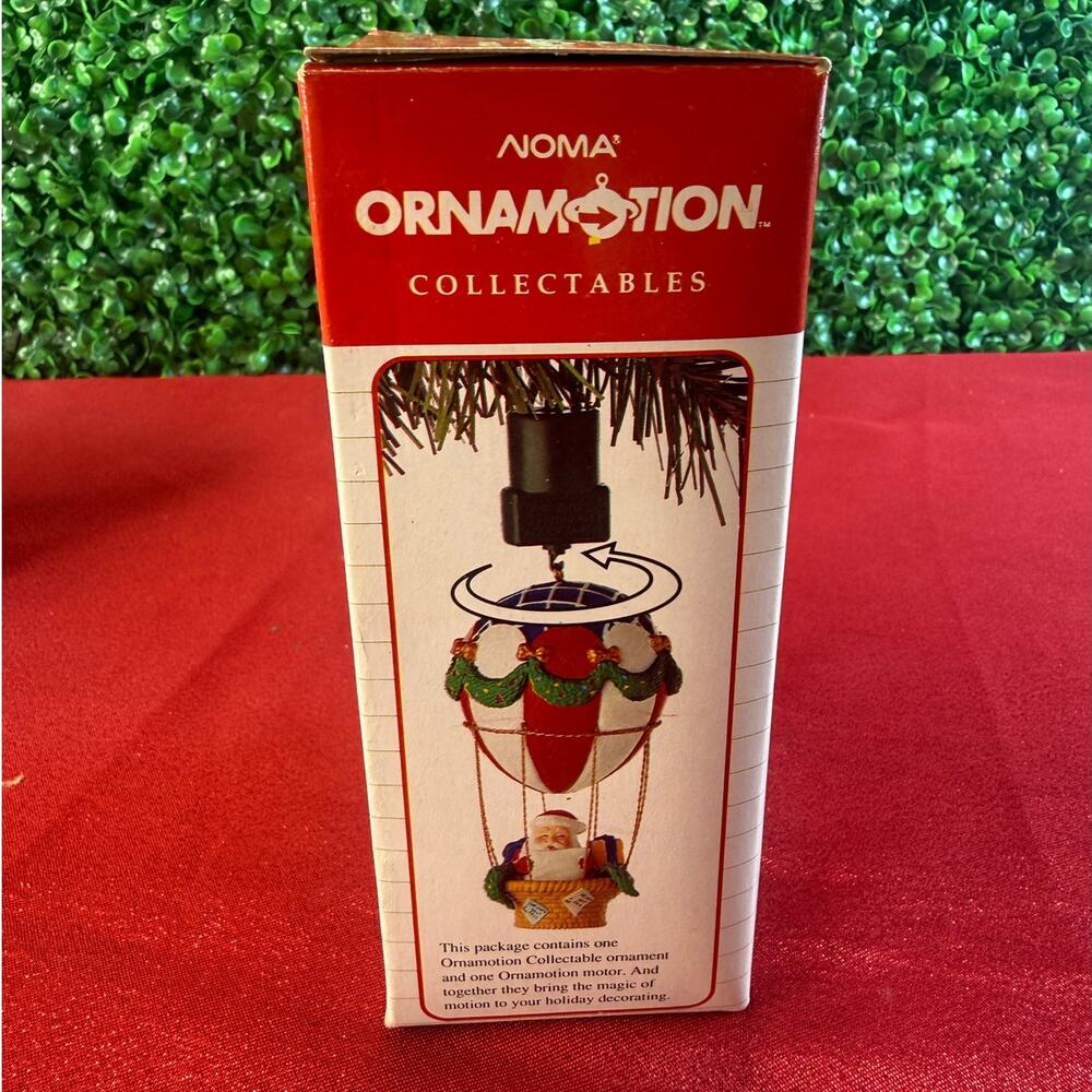 Vintage 1989 Noma Ornamotion Collectables Santa Hot Air Balloon Ornament